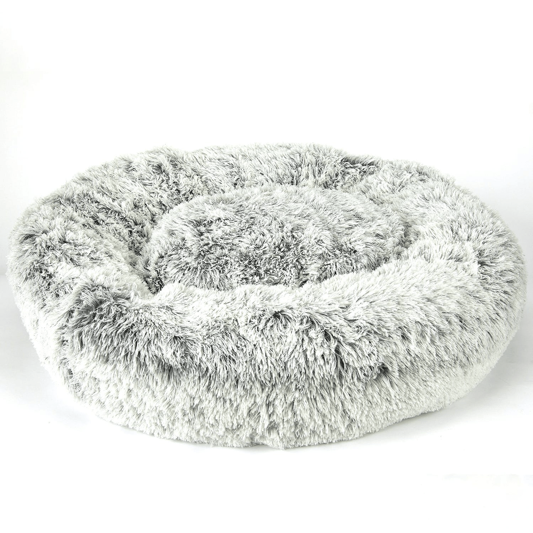 Luxurious Plush Cuddler Bed - Black/White, Medium/Large