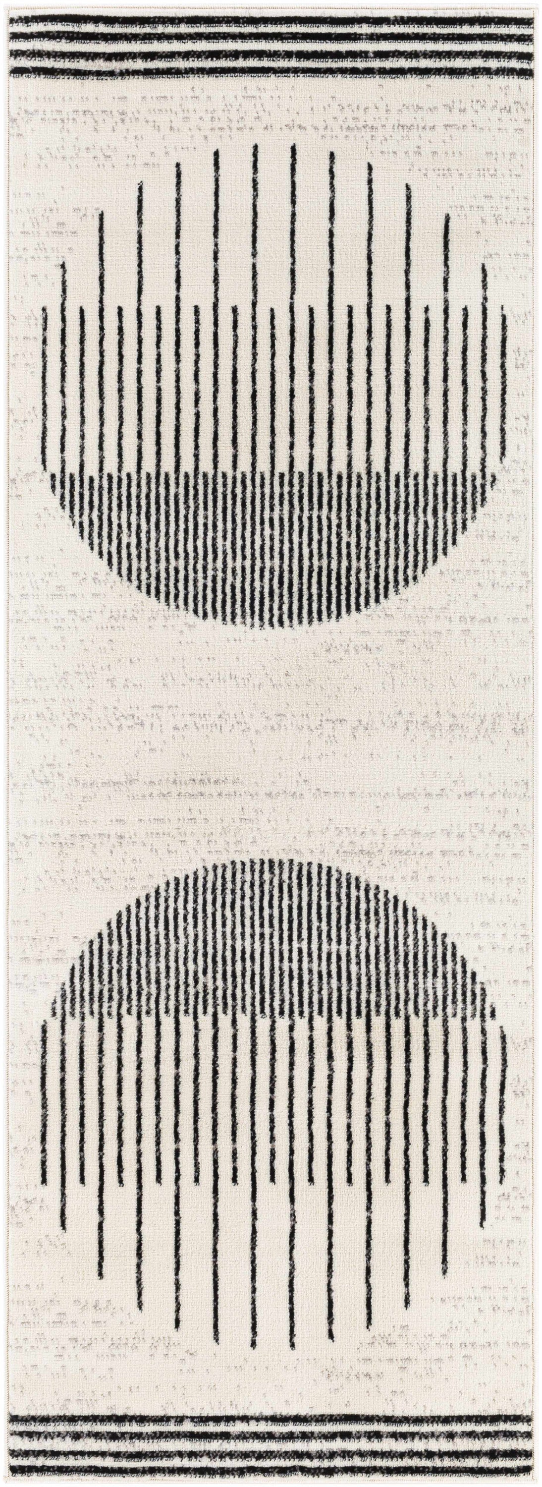 Angus Abstract Black and White Area Rug